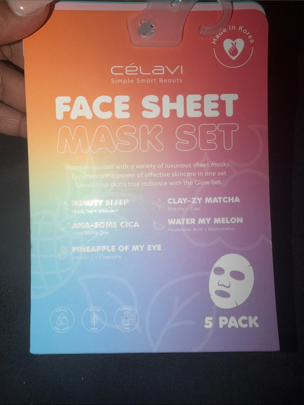 Célavi Face Sheet Mask 5 pc Set - Multicolor